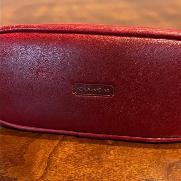 Coach Vintage Cherry Red Leather Mini Pouch Beautiful - Picture 11 of 11